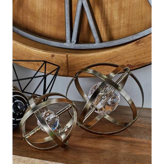 Metal Glam Geometric Sculpture Set